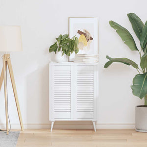 Skåpsdörrar lamelldesign 2 st vit 69x29,5 cm