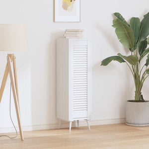 Skåpdörr lamelldesign vit 99x29,5 cm