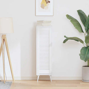 Skåpdörr lamelldesign vit 99x29,5 cm