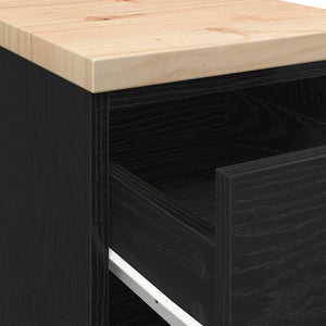 Garageskåp svart 30x51x85 cm massiv trä furu