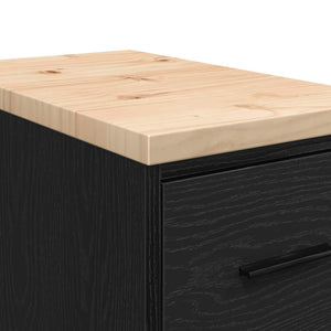 Garageskåp svart 30x51x85 cm massiv trä furu