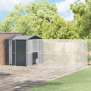 Fågelbur Antracit 635 x 304 x 247 cm Galvaniserat Stål