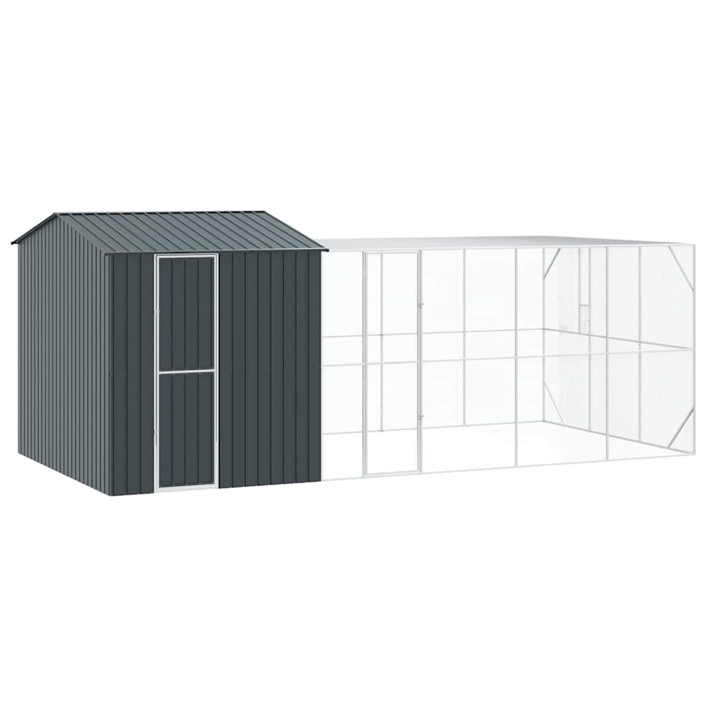 Fågelbur Antracit 635 x 304 x 247 cm Galvaniserat Stål