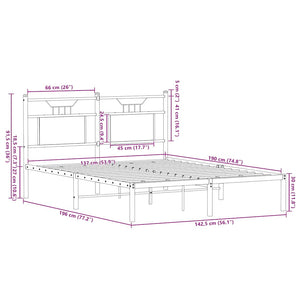 Sängram utan madrass sonoma-ek 137x190 cm konstruerad trä