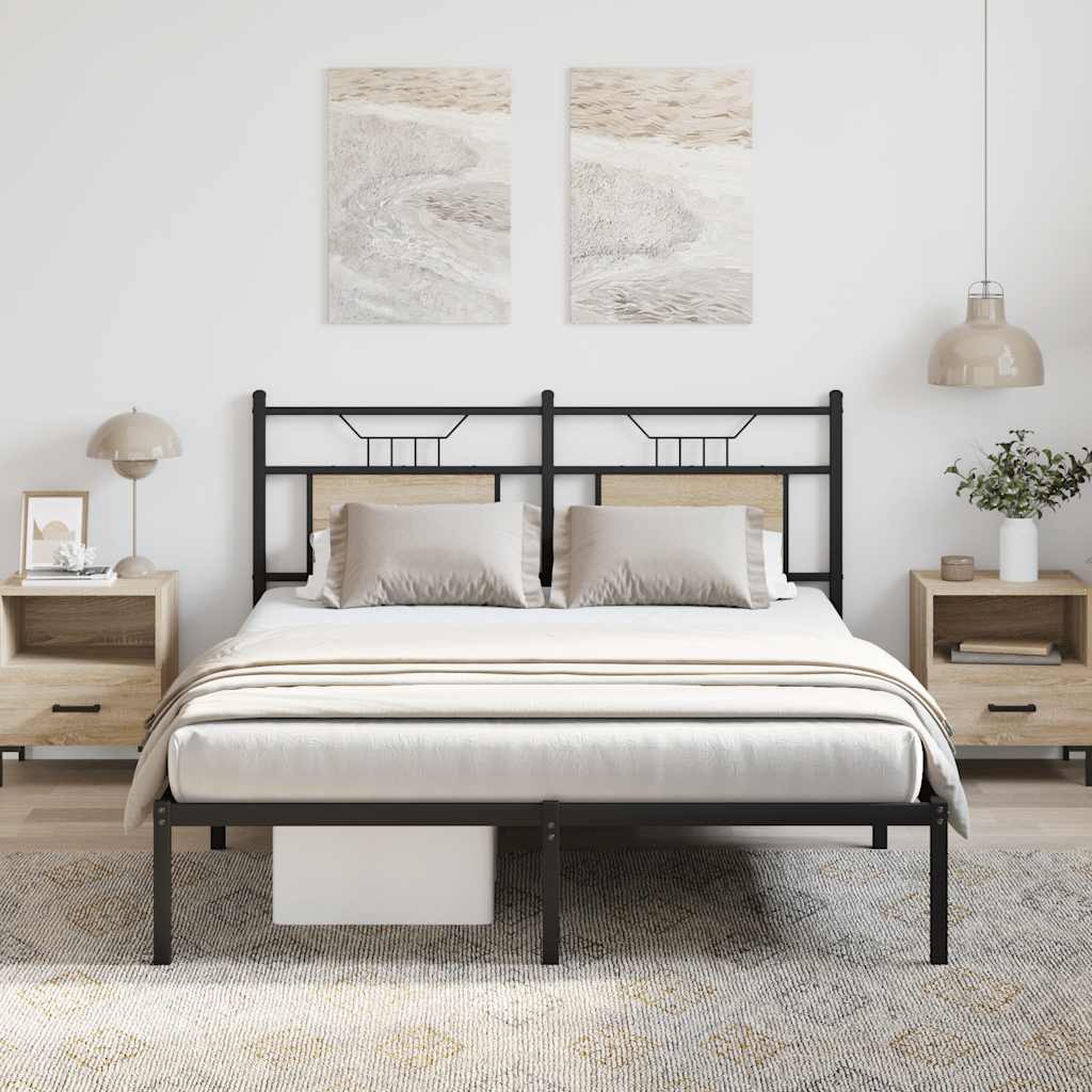 Sängram utan madrass sonoma-ek 150x200 cm konstruerad trä