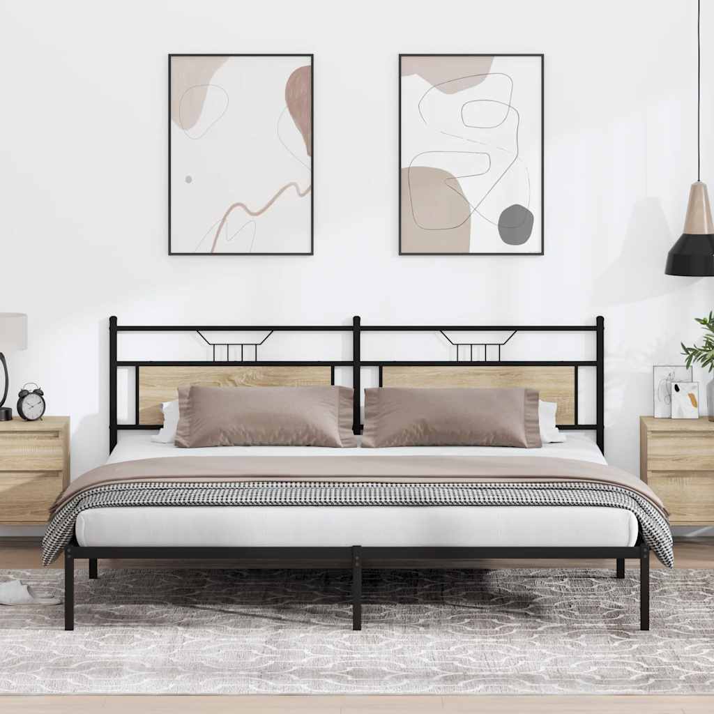 Sängram utan madrass Sonoma ek 193x201 cm konstruerat trä