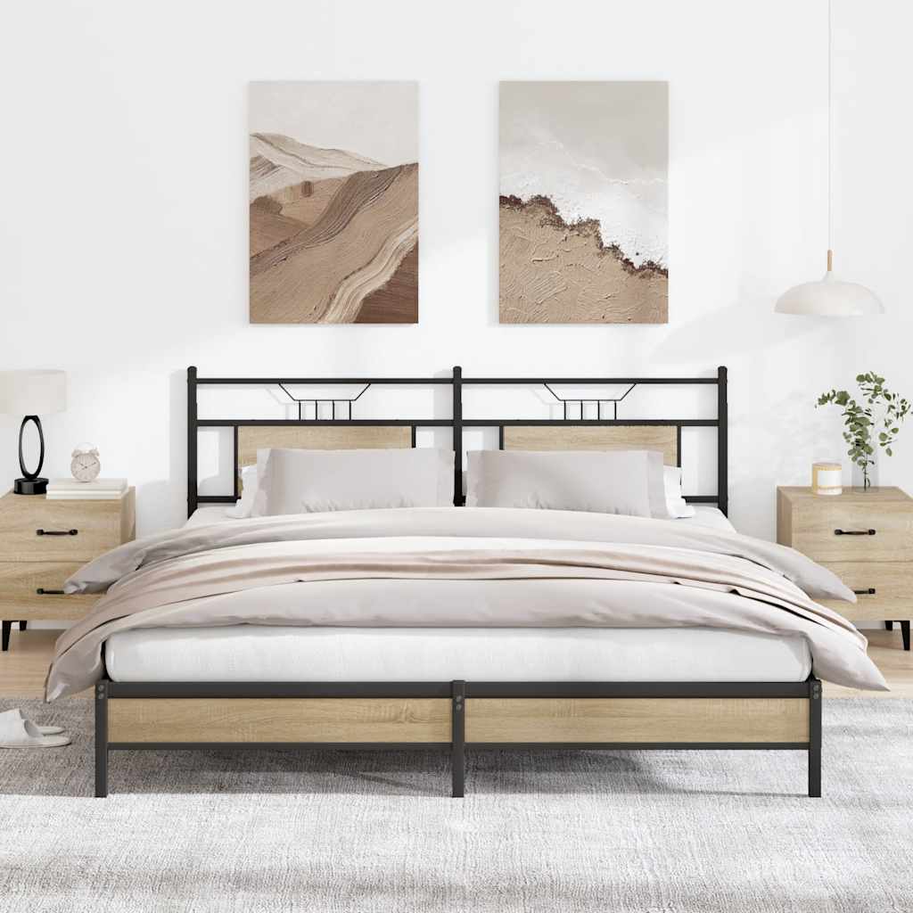 Sängram utan madrass sonoma-ek 160x200 cm konstruerad trä