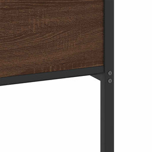 Sängram utan madrass brun ek 140x190 cm konstruerad trä