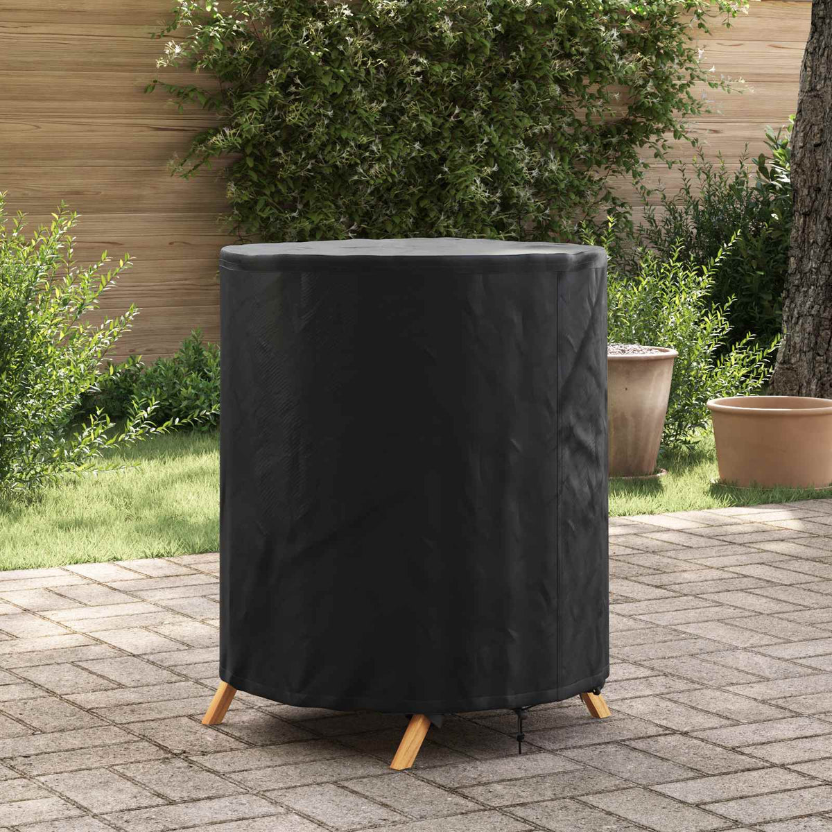 Bordskydd 62 x 62 x 70 cm tyg Rund Vattentålig Svart