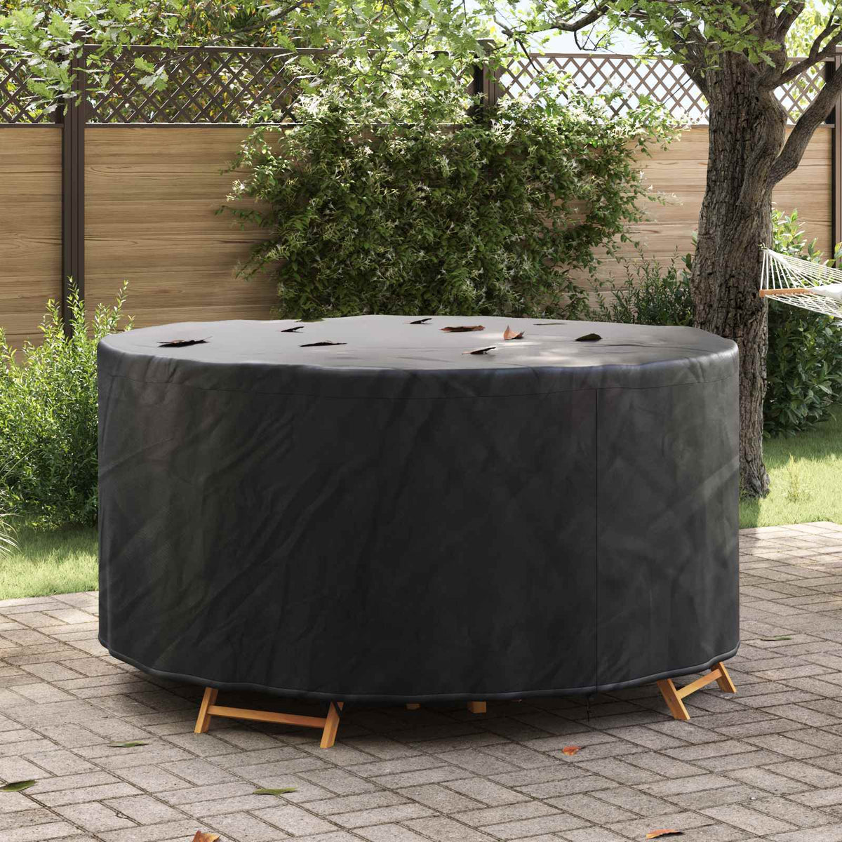 Möbelöverdrag 182 x 182 x 71 cm 210D Oxford Tyg Rund Svart