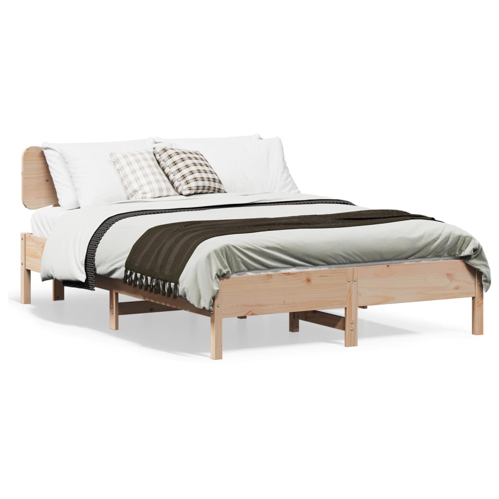 Sängram utan madrass 120x190 cm massiv furu