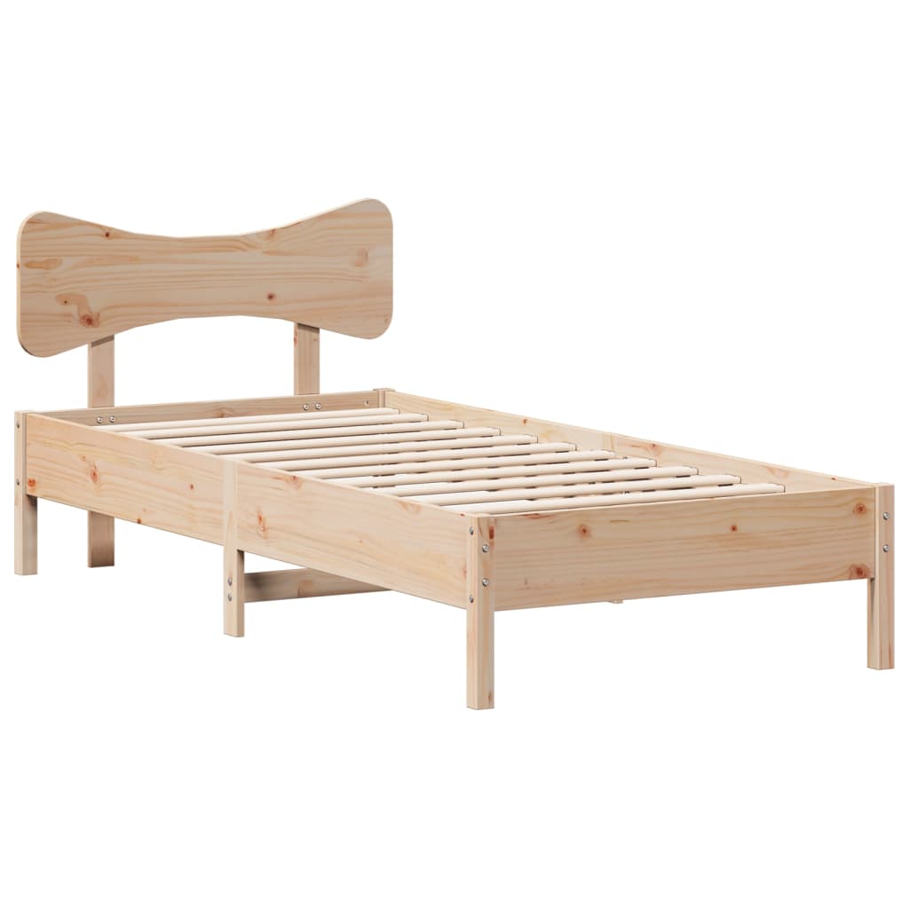 Sängram utan madrass 75x190 cm massiv furu