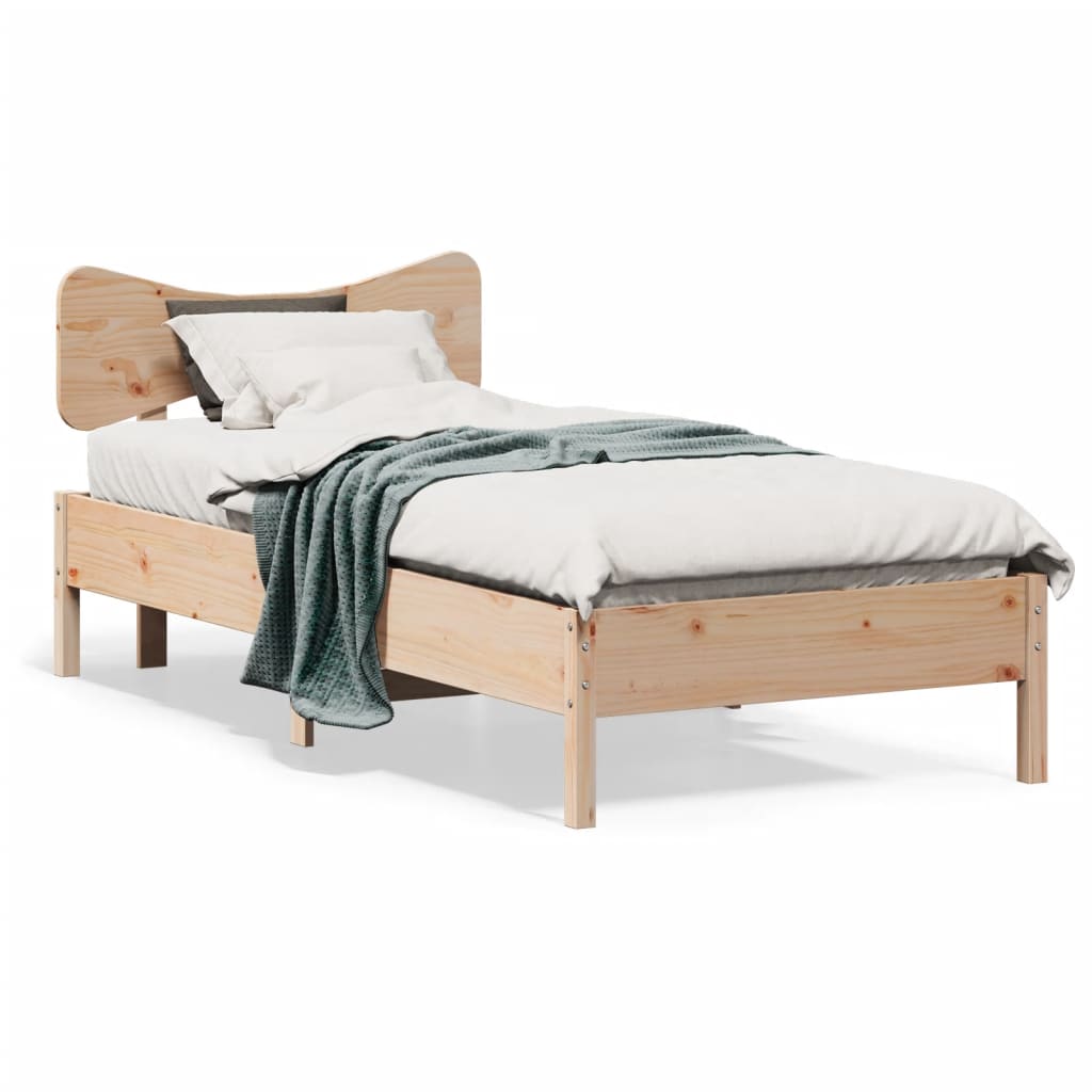 Sängram utan madrass 75x190 cm massiv furu