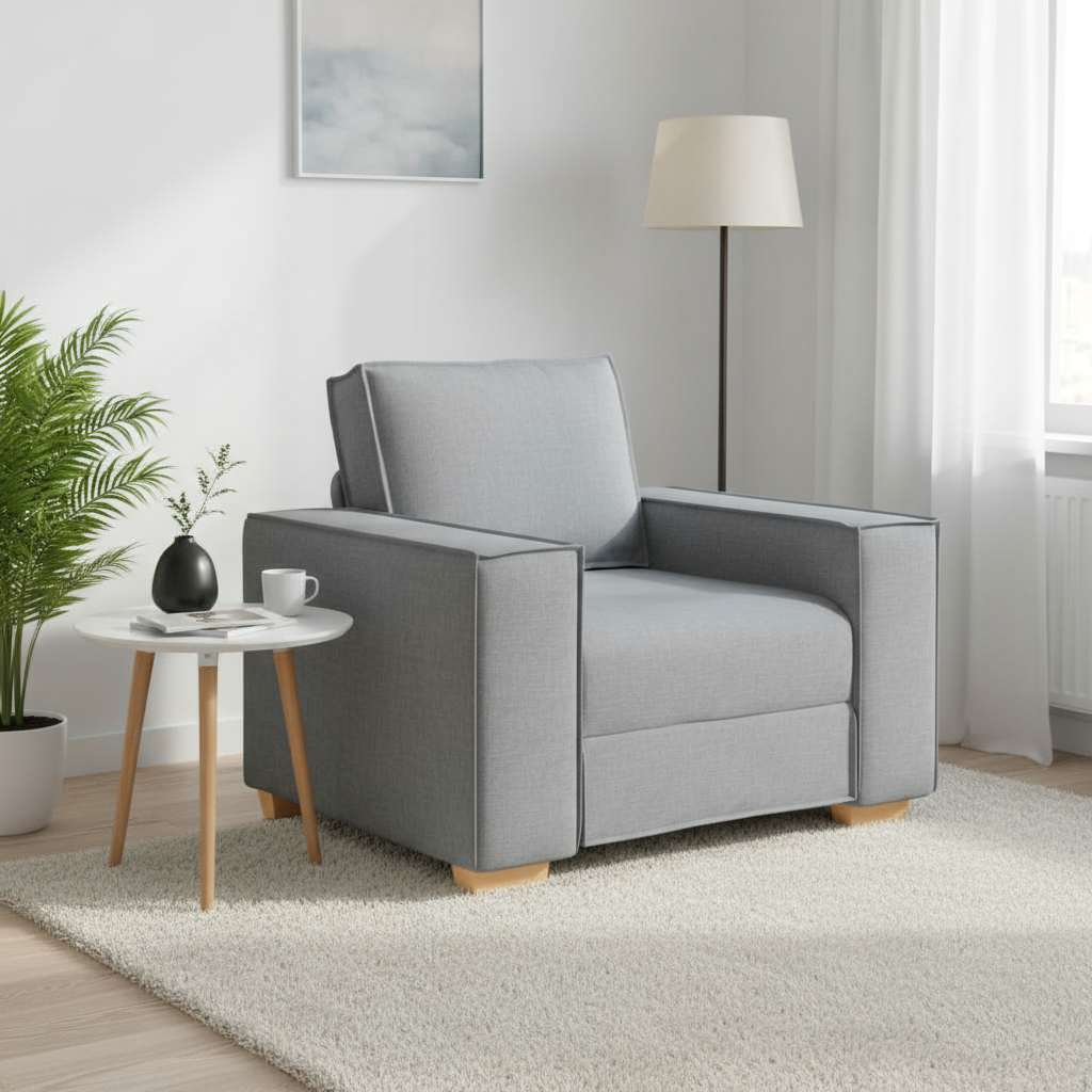 Soffa ljusgrå 100x78x84 cm tyg