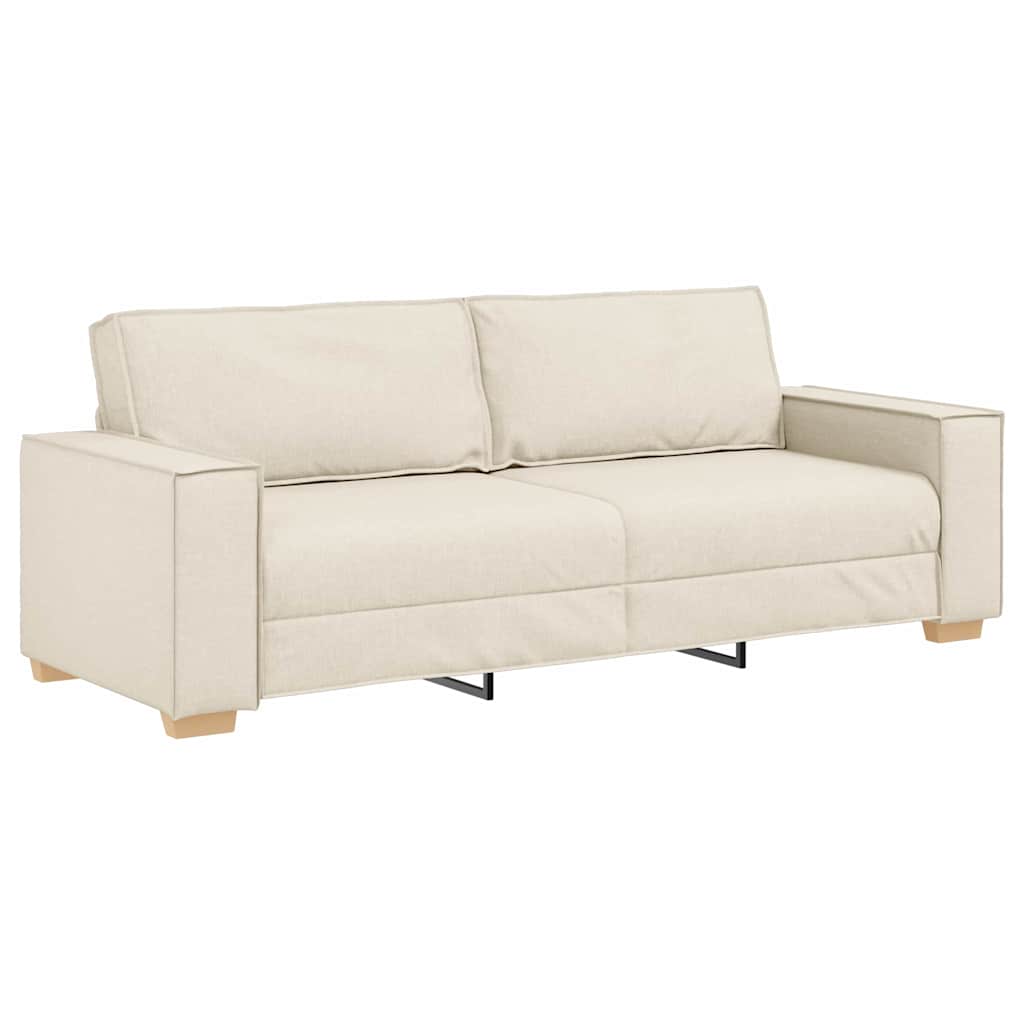 3-Sits soffa Beige 220 cm Linnenblandad tyg