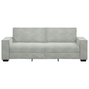 3-sitssoffa ljusgrå 180 cm sammet