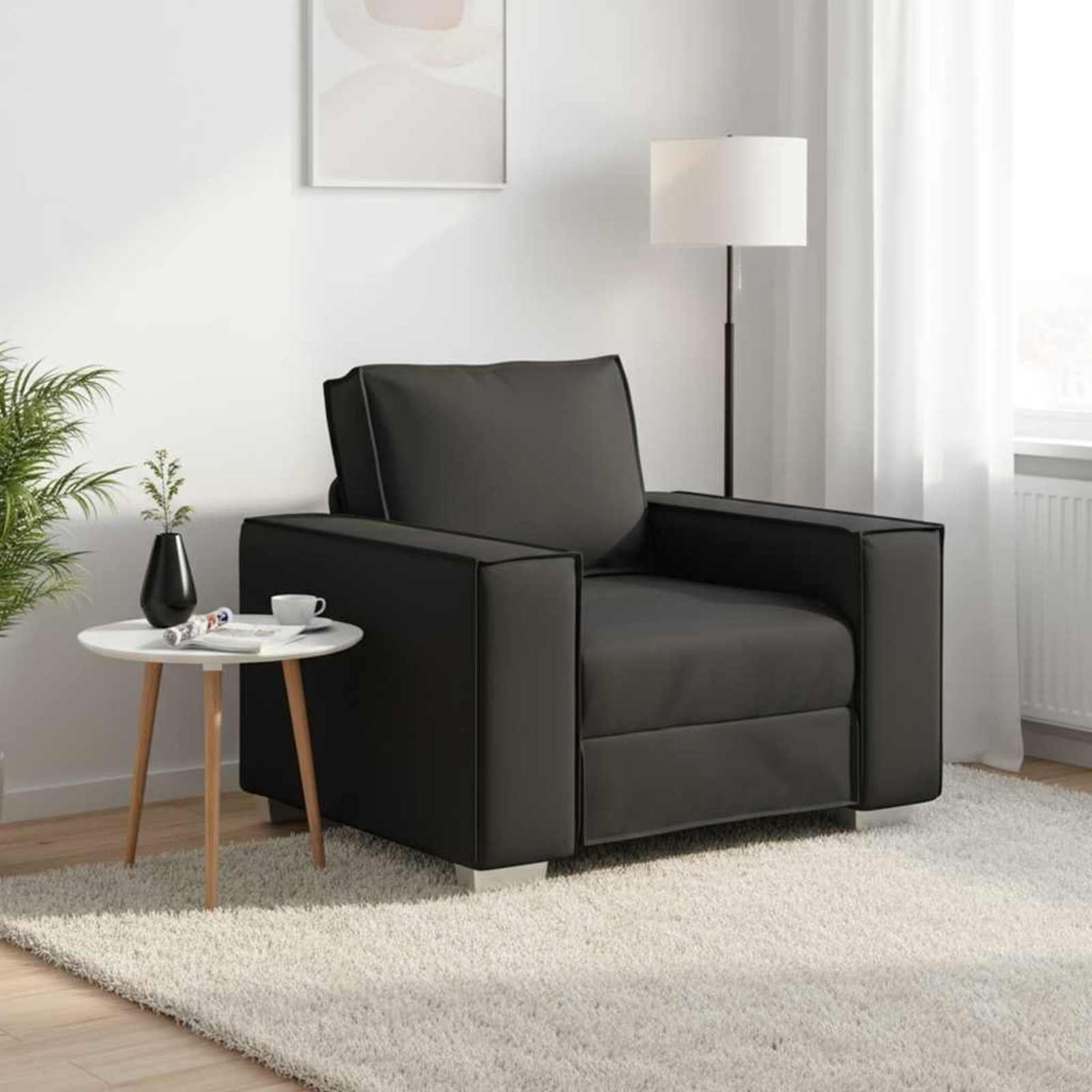 Soffstol Svart 100 cm Konstläder
