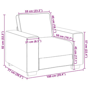 Soffstol ljusgrå 60 cm tyg