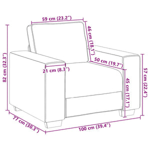 Soffstol vinröd 60 cm tyg