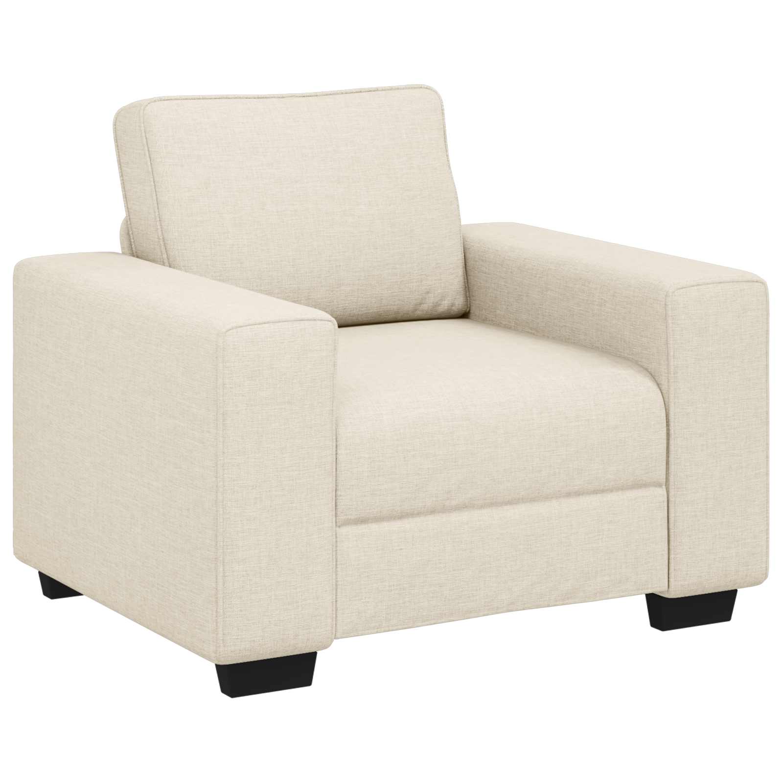 Soffstol Beige 100 cm Linnenblandad tyg