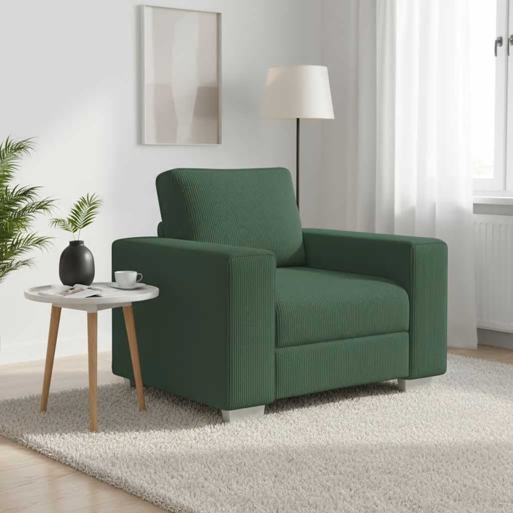 Soffstol mörkgrön 100x77x82 cm manchestertyg