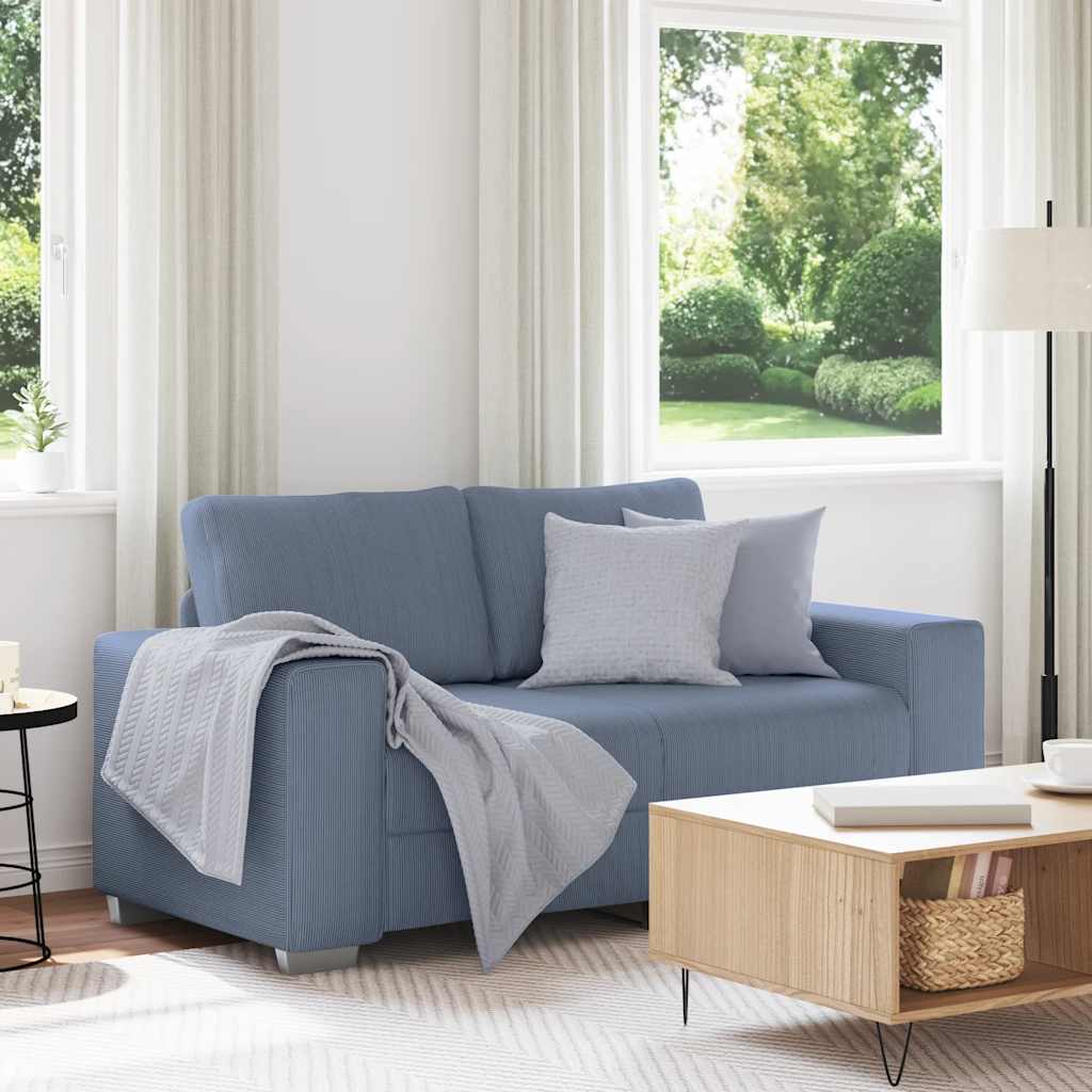 Loveseat soffa blå 160x77x82 cm manchestertyg