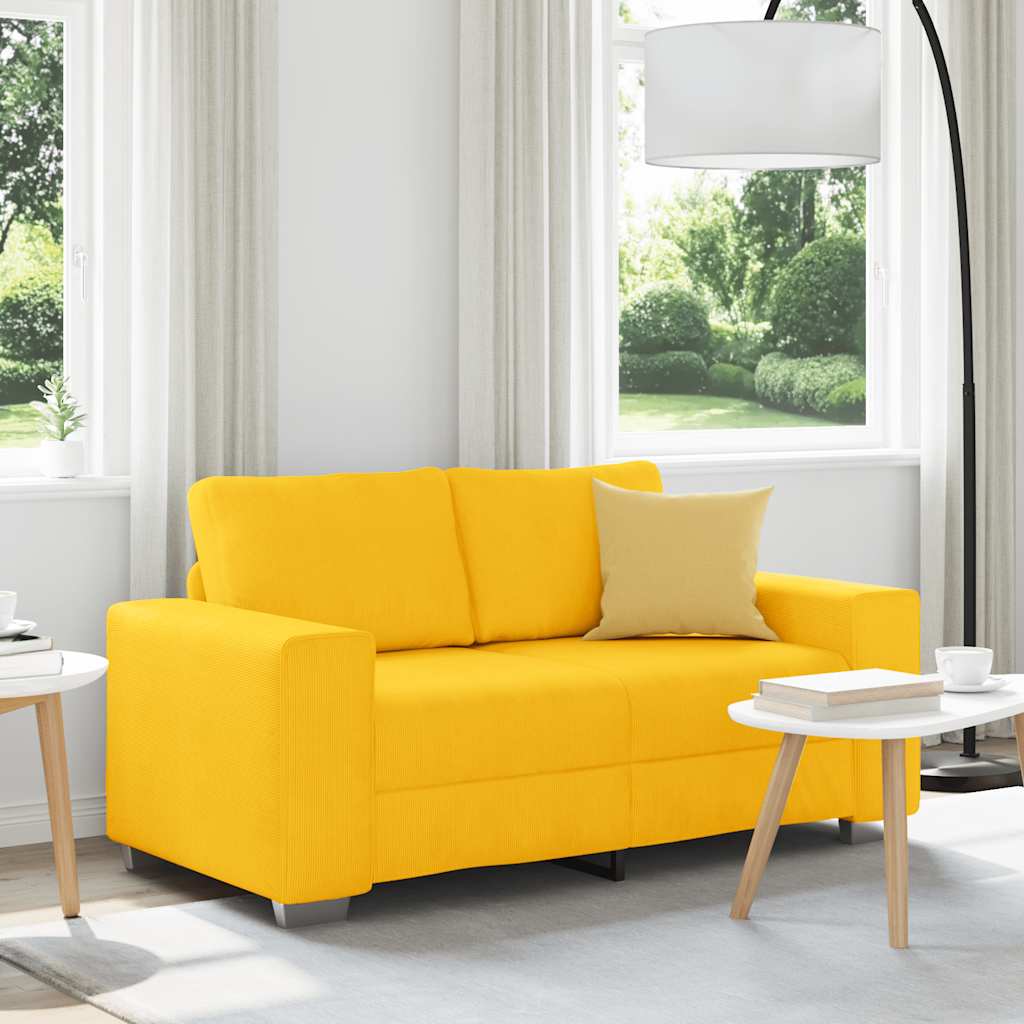 Loveseat soffa ljusgul 160x77x82 cm manchestertyg