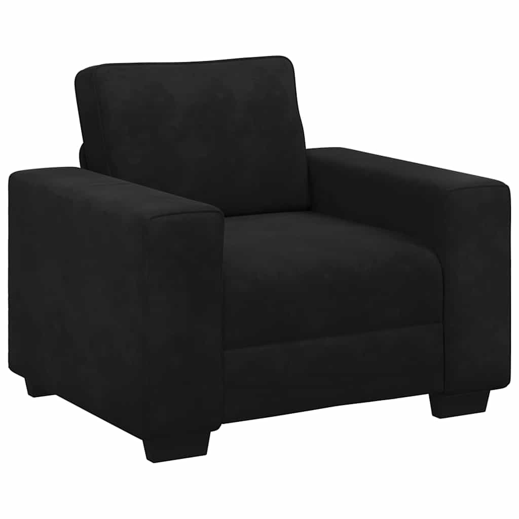 Soffstol svart 100x77x82 cm sammet