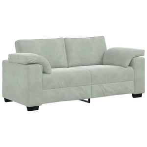 Loveseat soffa ljusgrå 140 cm sammet
