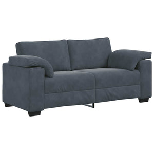 Loveseat soffa mörkgrå 140 cm sammet