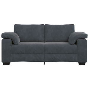 Loveseat soffa mörkgrå 140 cm sammet