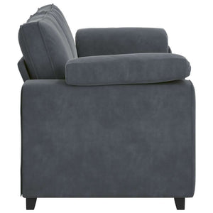 Loveseat soffa mörkgrå 140 cm sammet