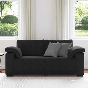 Loveseat soffa svart 140 cm sammet