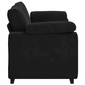 Loveseat soffa svart 140 cm sammet