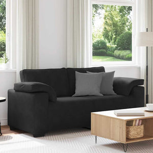 Loveseat soffa svart 140 cm sammet
