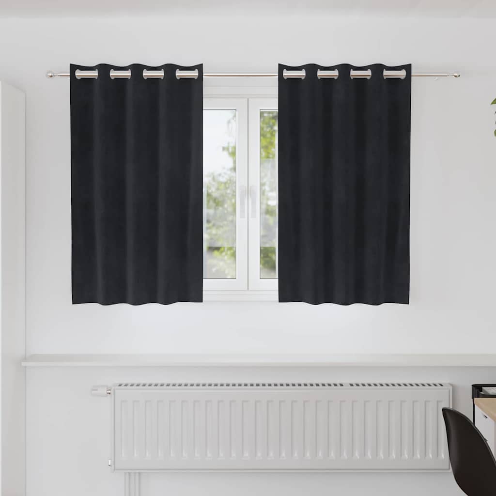Gardiner 2 st Svart 140 x 140 cm Sammet