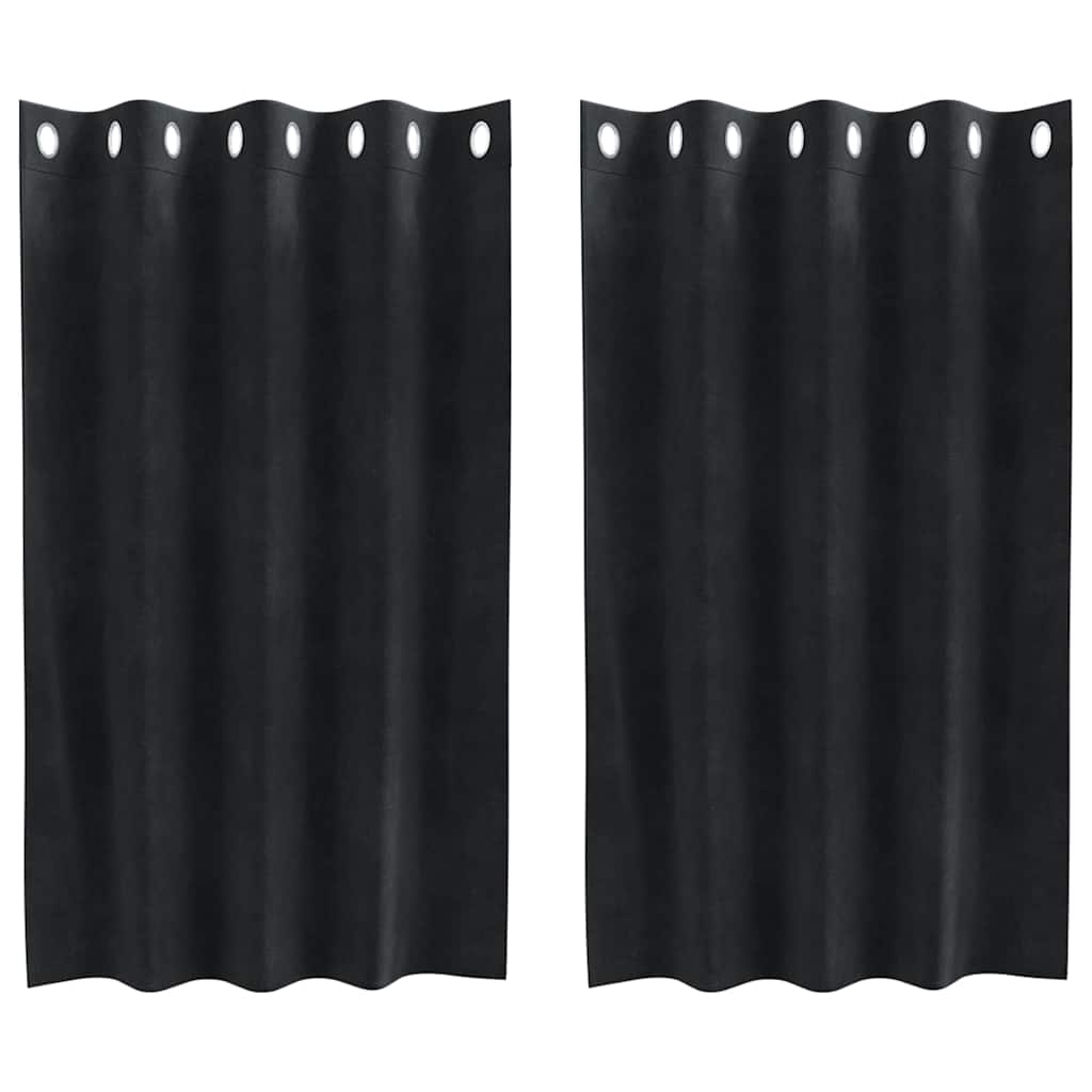 Gardiner 2 st Svart 140 x 140 cm Sammet