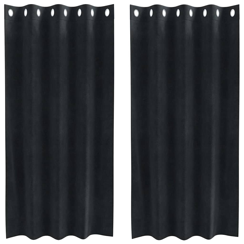 Gardiner 2 st Svart 140 x 175 cm Sammet