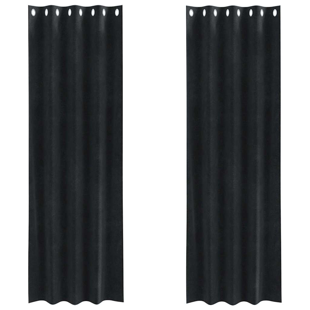 Gardiner 2 st Svart 140 x 225 cm Sammet