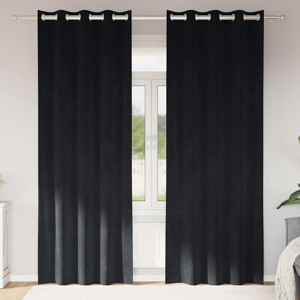Gardiner 2 st Svart 140 x 260 cm Sammet
