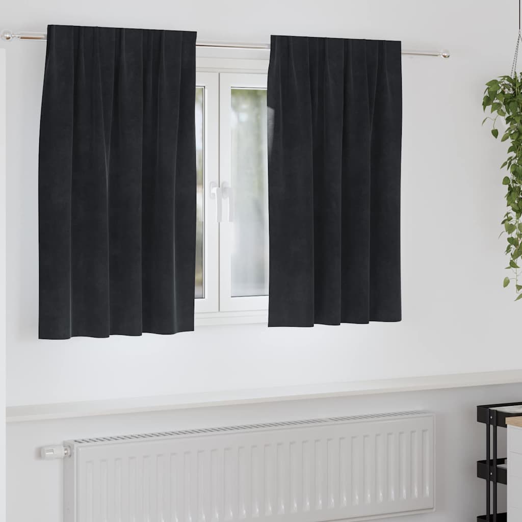 Gardiner 2 st Svart 140 x 140 cm Sammet