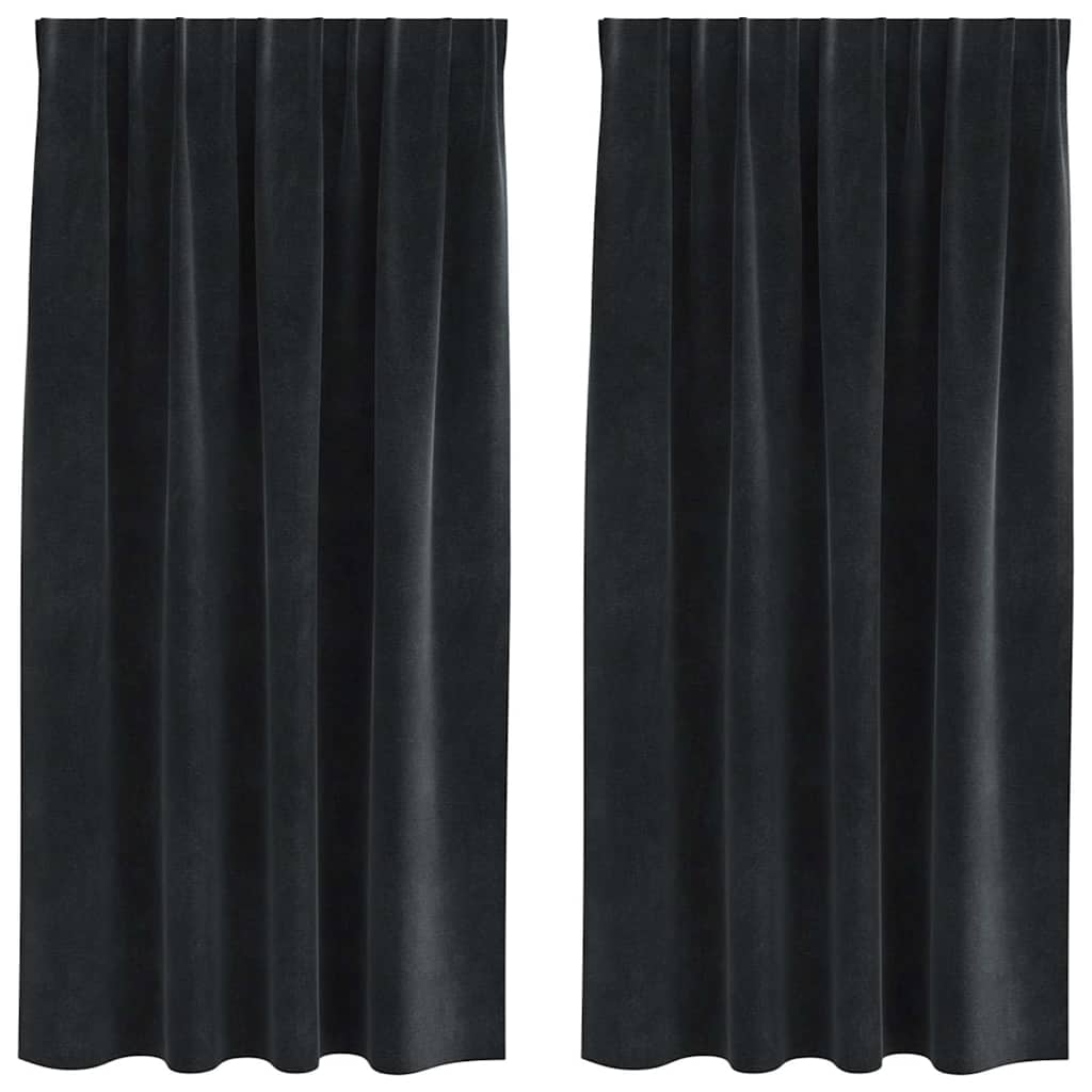 Gardiner 2 st Svart 140 x 175 cm Sammet