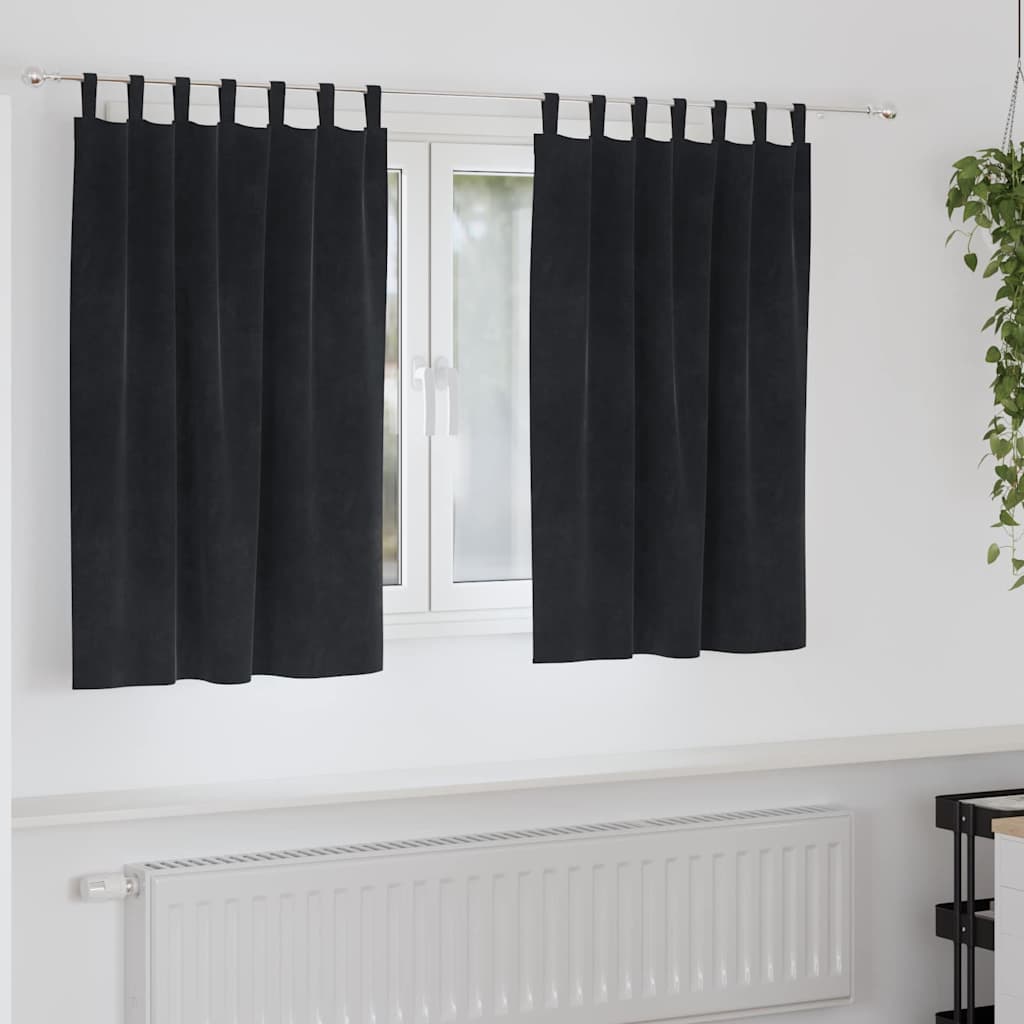 Gardiner 2 st Svart 140 x 140 cm Sammet
