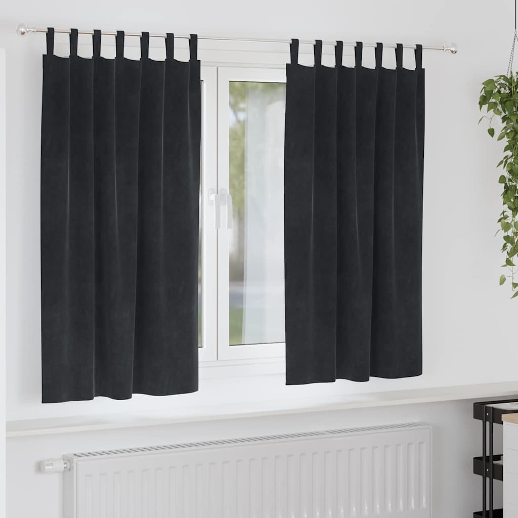 Gardiner 2 st Svart 140 x 175 cm Sammet