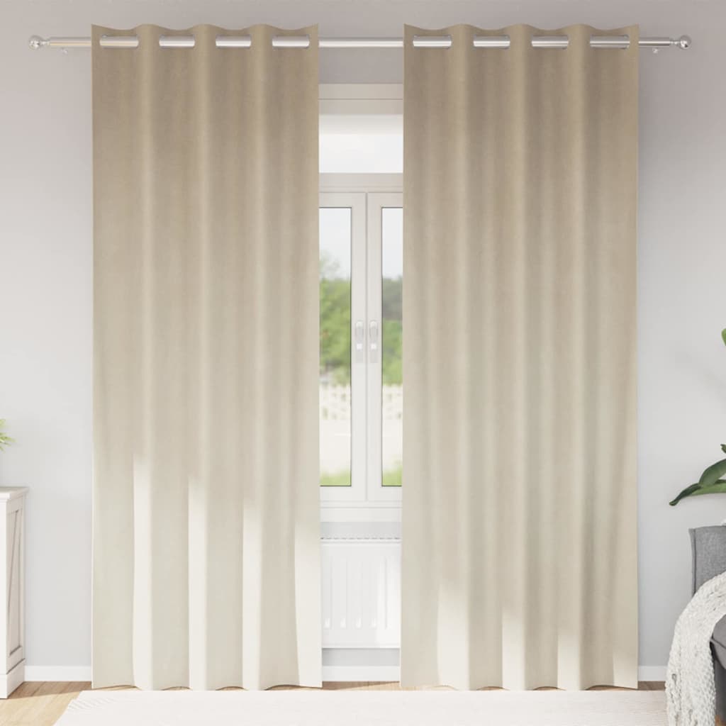 Gardiner 2 st Gräddvit 140 x 225 cm Sammet