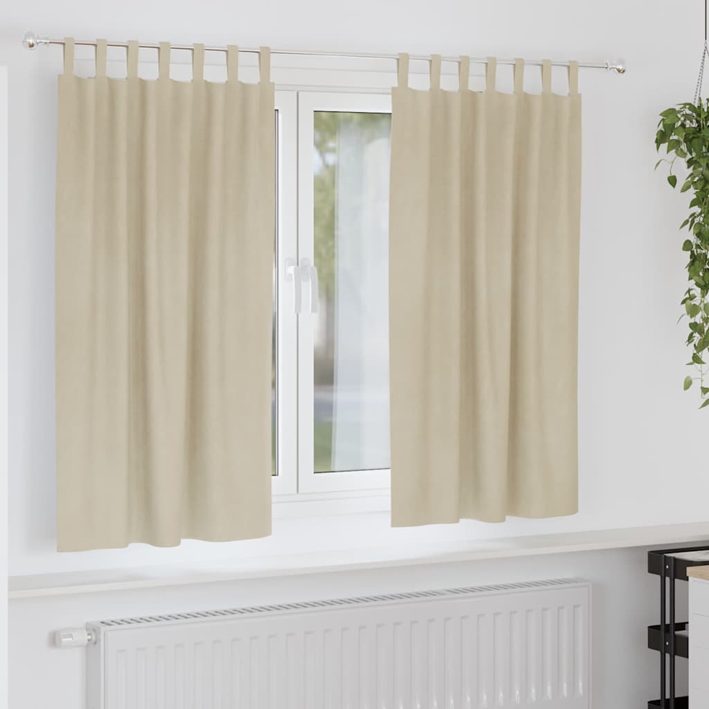 Mörkläggningsgardiner 2 st Gräddvit 140 x 175 cm Sammet