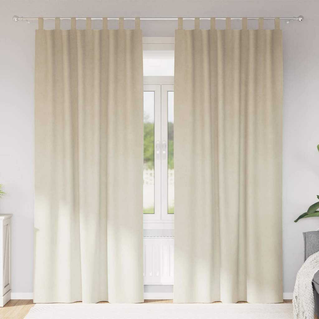 Mörkläggningsgardiner 2 st Gräddvit 140 x 245 cm Sammet