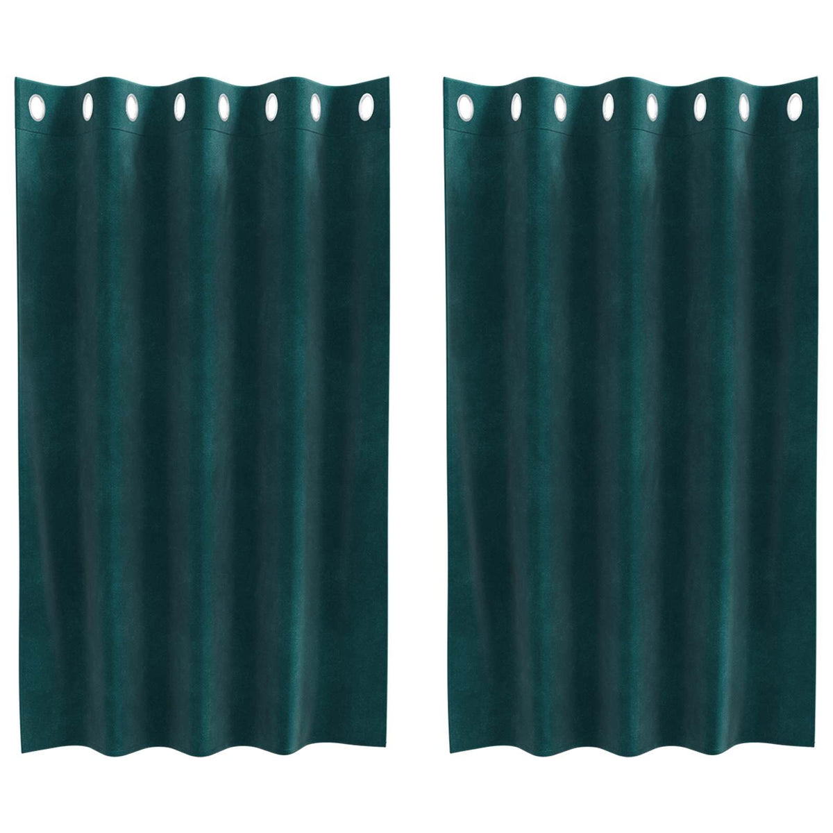 Gardiner 2 st Mörkgrön 140 x 140 cm Sammet