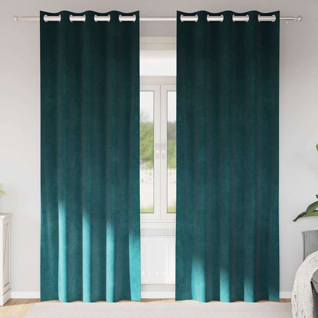 Gardiner 2 st Mörkgrön 140 x 225 cm Sammet