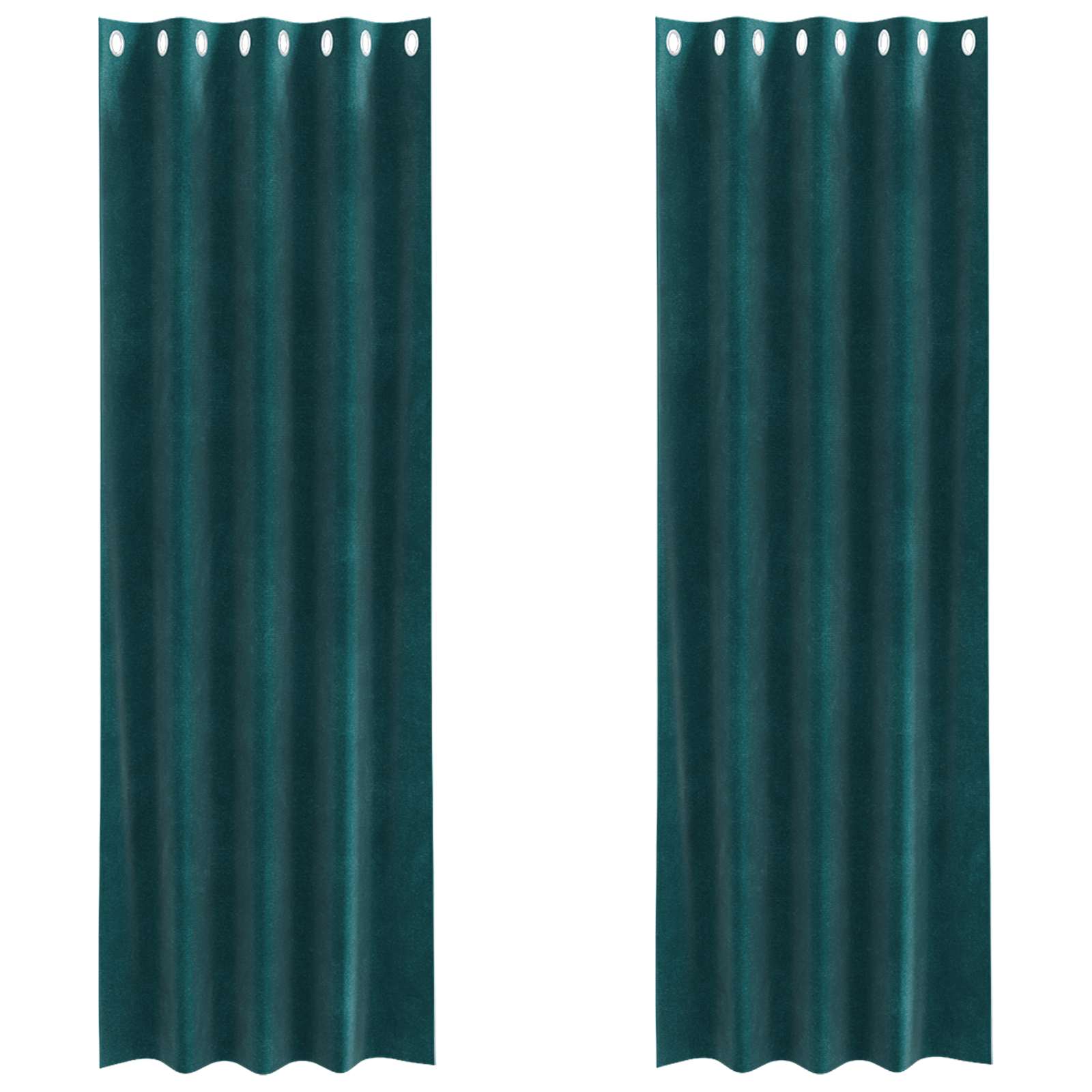 Mörkläggningsgardiner 2 st Mörkgrön 140 x 245 cm Sammet